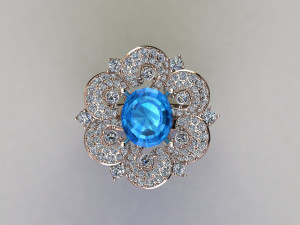 Women Diamond Ring Modèles 3D en vedette
