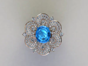 Women Diamond Ring 3D Print Model