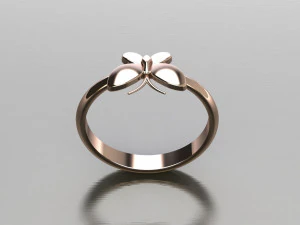 Damski pierścionek z diamentem Model do druku 3D