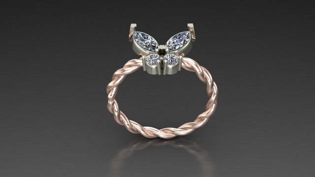 Women Ring Cad File 3Dプリントモデル .c4d .max .obj .3ds .fbx .stl .blend 