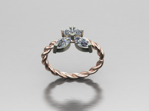 Women Ring Cad File 3Dプリントモデル