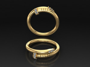 Women Ring Cad File 3Dプリントモデル