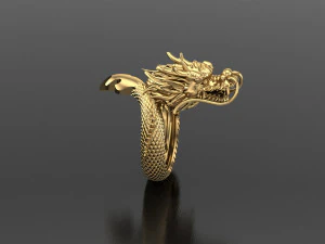 Man Ring Cad File Dragon Ring 3D Print Model