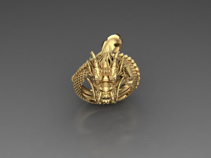 Man Ring Cad File Dragon Ring 3D 打印模型