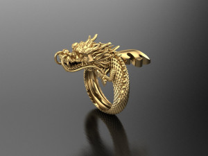 Man Ring Cad File Dragon Ring 3D 打印模型