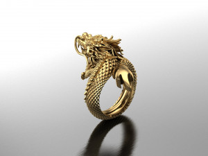 Man Ring Cad File Dragon Ring 3D 打印模型