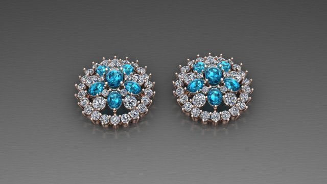 Women Earring Cad File 3D Print Model .c4d .max .obj .3ds .fbx .stl .blend 