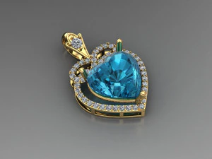 File Cad Liontin Hati Model Cetak 3D