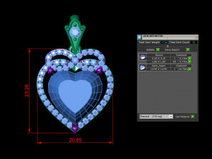 Heart Pendant Cad File 3D 프린트 모델