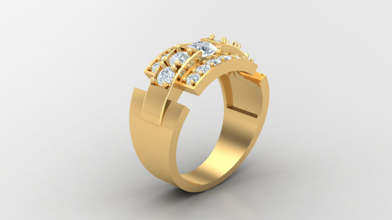 Man Ring Cad File Printing 3D-Druckmodell .c4d .max .obj .3ds .fbx .stl .blend 