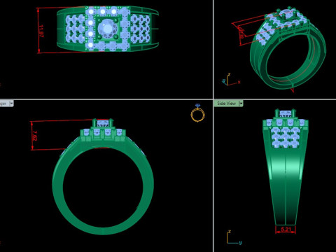 Man Ring Cad File Printing Modèles 3D en vedette