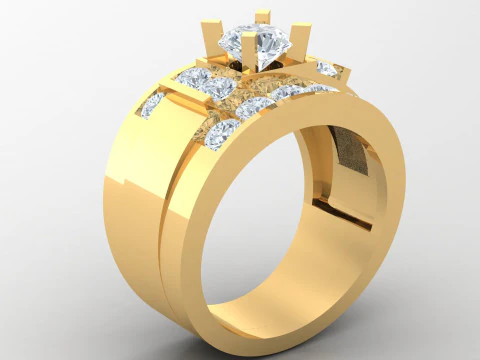 男士戒指CAD文件打印 3D 打印模型