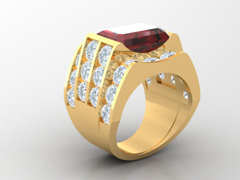 Man Ring Cad File Printing Modèles 3D en vedette