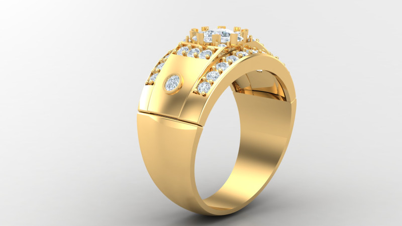 Man Ring Cad File Printing 3D Print Model .c4d .max .obj .3ds .fbx .stl .blend 