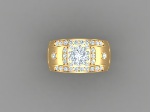 Man Ring Cad File Printing 3Dプリントモデル