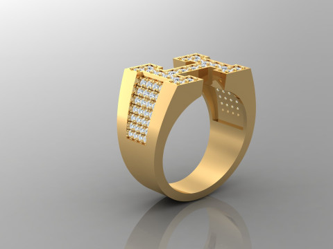 Man Ring Cad File Ready For Printing 3D Принт Модель