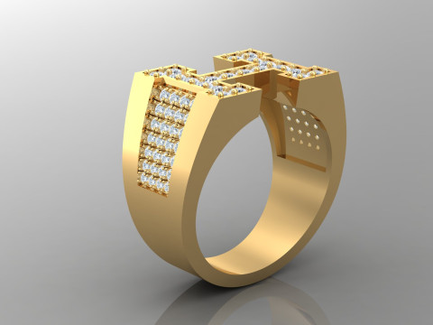 Man Ring Cad File Ready For Printing 3D Принт Модель