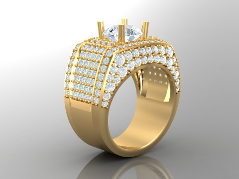 Man Ring Cad File Ready For Printing 3Dプリントモデル