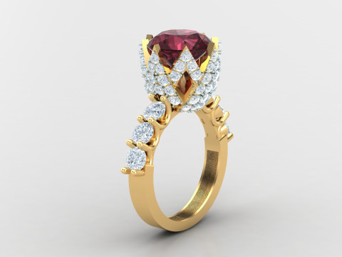 Women Ring Cad File Ready For Printing 3D 프린트 모델