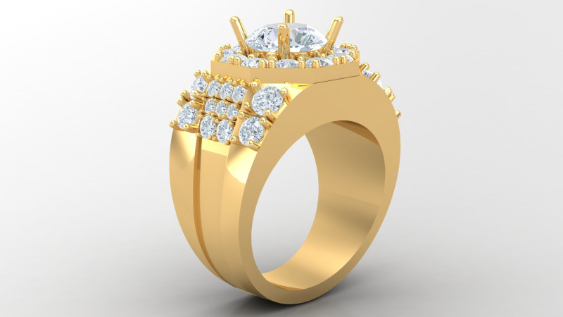Men Ring Cad File Ready For Printing Modelo de impresión 3D .c4d .max .obj .3ds .fbx .stl .blend 