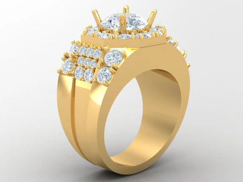 Arquivo Cad de anel masculino pronto para impressão Modelo de Impressão 3D