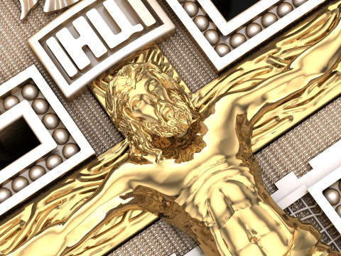 Jesus Christ Pendant Cad File Ready For Printing Modello di stampa 3D