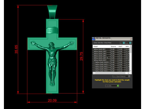 Jesus Christ Pendant Cad File Ready For Printing 3D Baskı Modeli