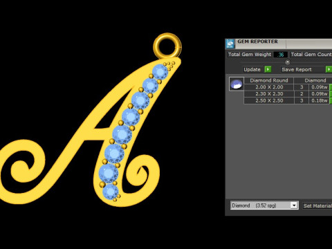 A Letter Alphabet Pendant Cad For Sell 3D Принт Модель
