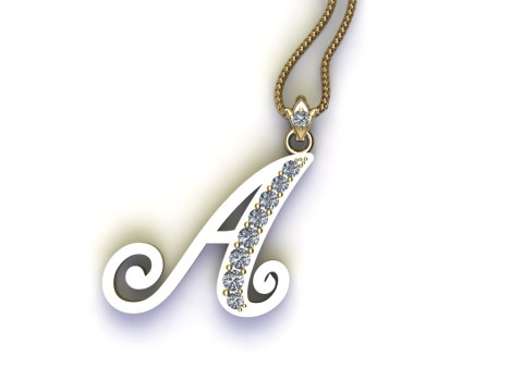 A Letter Alphabet Pendant Cad For Sell 3D Принт Модель
