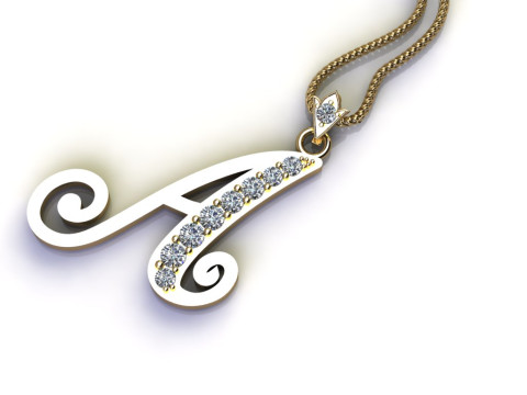 A Letter Alphabet Pendant Cad For Sell 3D Принт Модель