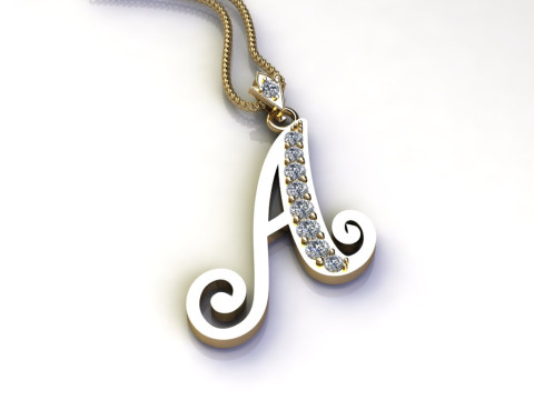 A Letter Alphabet Pendant Cad For Sell 3D Принт Модель