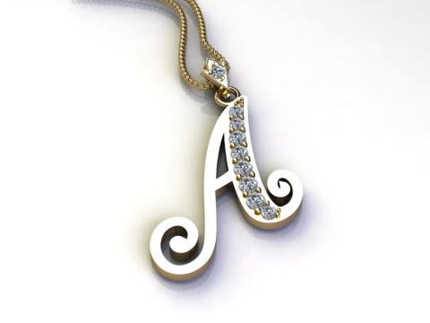 A Letter Alphabet Pendant Cad For Sell 3D Print Model