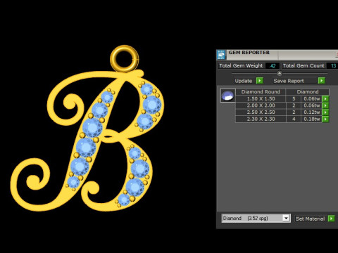 B Letter Alphabet Pendant Cad For Sell 3D printmodel