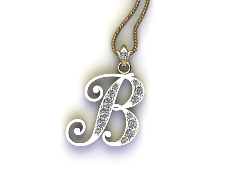 B Letter Alphabet Pendant Cad For Sell 3D printmodel