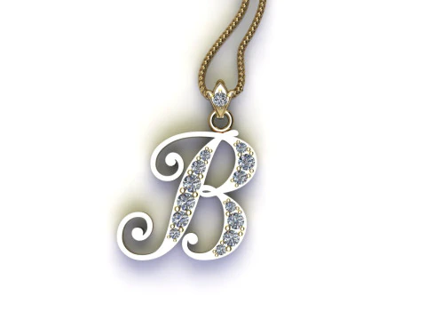 B Letter Alphabet Pendant Cad For Sell 3D Print Model
