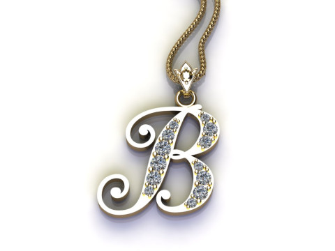 B Letter Alphabet Pendant Cad For Sell 3D printmodel