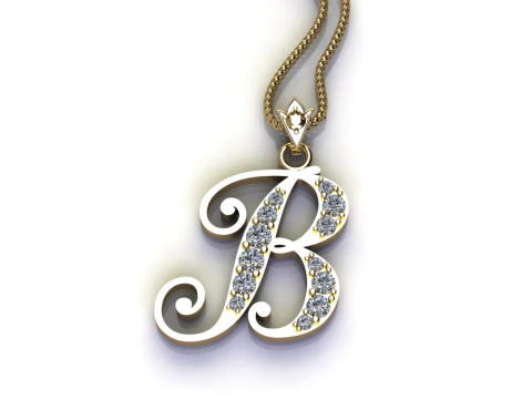 B Letter Alphabet Pendant Cad For Sell 3D Print Model