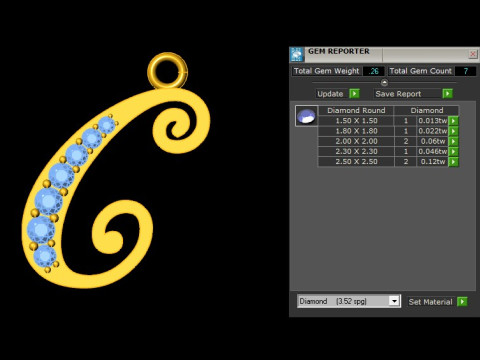 C Letter Alphabet Pendant Cad For Sell Modelo de Impressão 3D