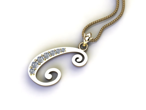 C Letter Alphabet Pendant Cad For Sell Modelo de Impressão 3D