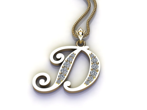 D Letter Alphabet Pendant Cad For Sell 3D प्रिंट मॉडल