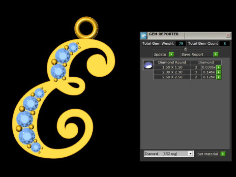 E Letter Alphabet Pendant Cad For Sell 3D Принт Модель