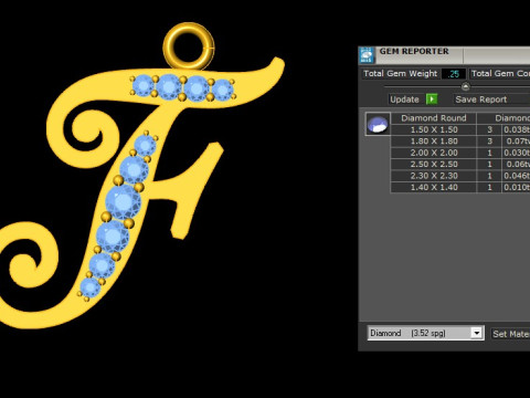 F Letter Alphabet Pendant Cad For Sell Modèles 3D en vedette
