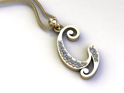 G Letter Alphabet Pendant Cad For Sell Modèles 3D en vedette