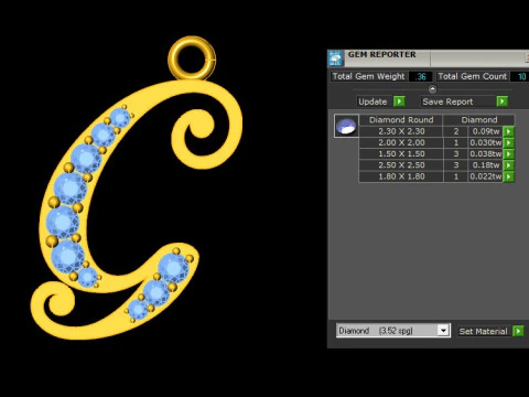 Liontin Huruf Alfabet G Cad Dijual Model Cetak 3D