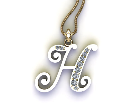 H Letter Alphabet Pendant Cad For Sell 3D 프린트 모델