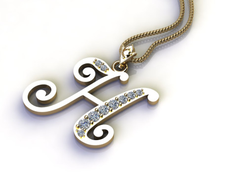H Letter Alphabet Pendant Cad For Sell 3D 프린트 모델