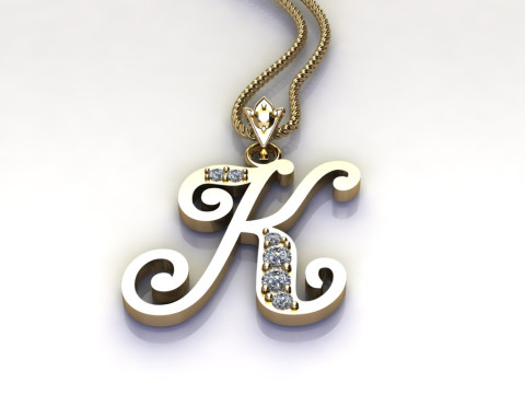 K Letter Alphabet Pendant Cad For Sell 3D Принт Модель