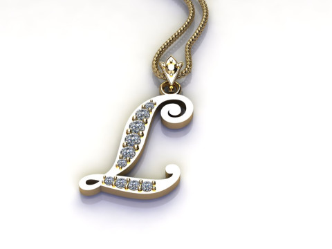 L Letter Alphabet Pendant Cad For Sell Modèles 3D en vedette