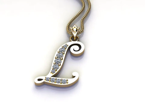 Подвеска с буквой алфавита L Cad на продажу 3D Принт Модель