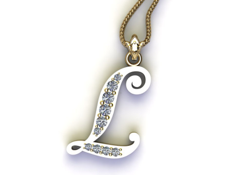 L Letter Alphabet Pendant Cad For Sell Model do druku 3D